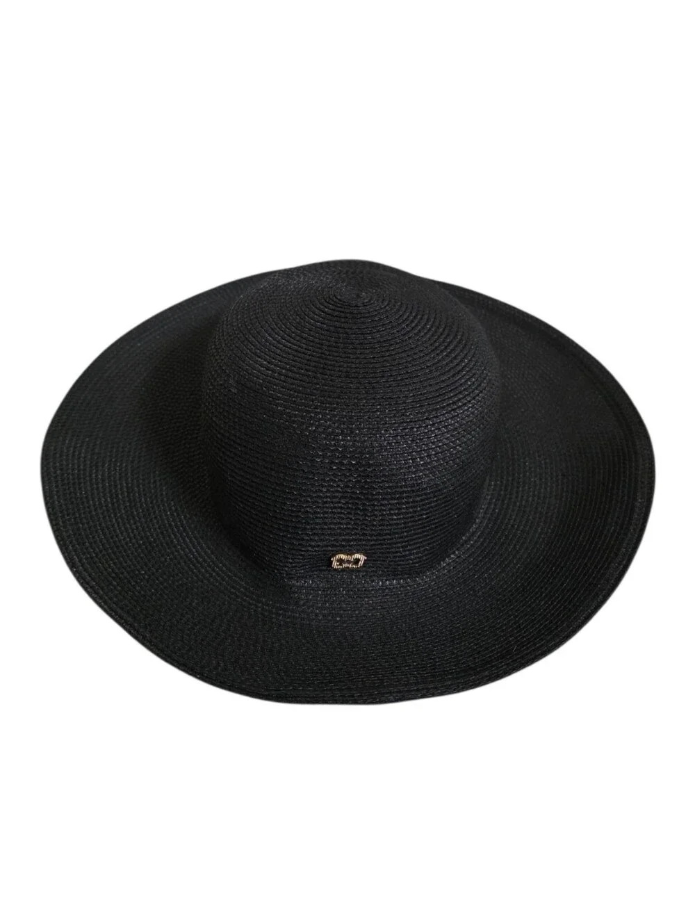 Eric Javits Packable Straw Hat in Original Black - Picture 2 of 3